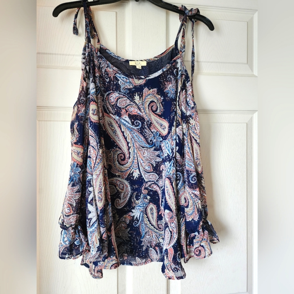 Kori America, Cold shoulder, long sleeve blouse, Size Small